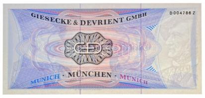 NSZK 1988. Bankjegy tervezet névérték nélkül, Giesecke & Devrient bankjegynyomda kiadásában T:I ...