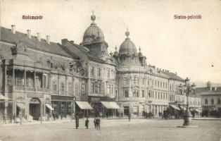 Kolozsvár, Cluj; Status Paloták, Anker, Jeney Lajos, Heller üzletei, Gresham. Sámuel S. Sándor kiadása / palaces, shops, insurance company