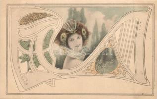 3 db régi szecessziós művészlap / 3 pre-1904 Art Nouveau art postcards