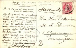 Bonne Année / Sledding men with lady. Marke Egemes Serie 501. Nr. 1. s: C.H.W. (EK)