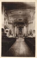 Székelyudvarhely, Odorheiu Secuiesc; Interiorul Bis. rom. cat. / Plébánia templom belső. Soha Aladár kiadása / church interior + 1940 Székelyudvarhely visszatért So. Stpl.