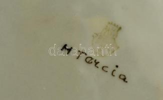 Zsolnay karikázó kisfiú a kutyával, kézzel festett, hibátlan, jelzett (Sinkó), h: 19 cm, m:18 cm