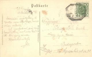 Baden bei Wien, Hauptplatz / main square, monument, horse carts  (fl)