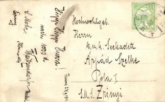 1911 Osztrák-magyar tengerész kadettek csoportképe Fiumében / K.u.K. Kriegsmarine mariner cadets gro...