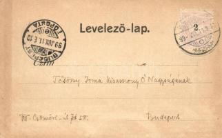 1899 Zombor, Sombor; látkép, Kahn H. és Kaufman S. üzlete / panorama view with shops (EK)