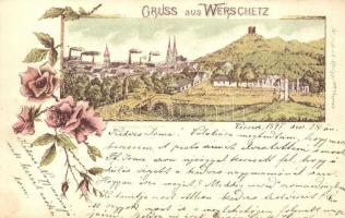 1897 (Vorläufer!) Versec, Vrsac, Werschetz; J. E. Kirchner Floral, litho