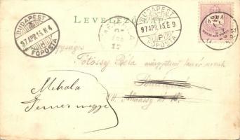 1897 (Vorläufer!) Brassó, Kronstadt, Brasov; Technikusok vonata Nagyszeben-Brassó rajzzal / Schützen...