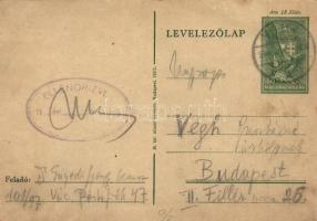 1944 Enyedi György zsidó KMSZ (közérdekű munkaszolgálatos) levele a váci munkatáborból. 101/97. / WWII Letter from a Jewish labor serviceman in the labor camp of Vác. Judaica (EB)