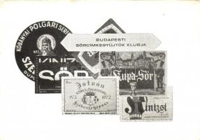 Budapesti sörcímkegyűjtők klubja reklámlap / Hungarian beer label collectors club advertisement (EK)