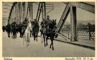 1938 Párkány, Stúrovó; bevonulás a hídon / entry of the Hungarian troops on the bridge