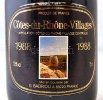 1988 Côtes du Rhône Villages G. Badriou 69220 France vörösbor, bontatlan, 0,75 l