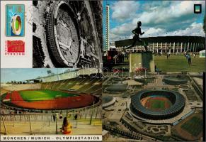 Olimpiai stadionok: Seoul, Helsinki, München, Moszkva / Olympic Stadiums: Seoul, Helsinki, Munich, Moscow - 4 modern képeslap / 4 modern postcards