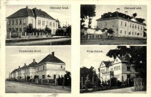 Verebély, Vráble; Járási hivatal, Schick nyaraló, Tisztviselő telep / Okresny urad, Villa, Úradnická stvrt / town hall, officers colony, villa  (EK)