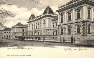 Újvidék, Neusatz, Novi Sad; Duna utca, Törvényszék / street view with court