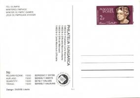 2 db modern téli olimpiai művészi képeslap. Philatelia Hungarica / 2 modern winter olympics postcard...