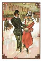 2 db modern téli olimpiai művészi képeslap. Philatelia Hungarica / 2 modern winter olympics postcard...