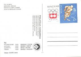 2 db modern téli olimpiai művészi képeslap. Philatelia Hungarica / 2 modern winter olympics postcard...
