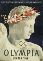 2 db modern sport motívumlap: Sportkarikatúra, 1948-as londoni olimpia / 2 modern sport motive cards, XIV Olympiad (1948 Summer Olympics)