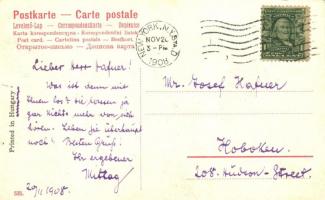 Magyar labdarúgó művészlap / Hungarian football art postcard, artist signed (EK)