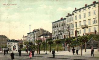 Pola, Giardini / street view with tram station