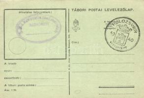 1940 Üdvözlet Erdélyből! Tábori postai levelezőlap a bevonulás idejéből / WWII Greetings from Transy...