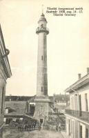 1908 Szatmárnémeti, Satu Mare; Tűzoltó Kongresszusi emlék, tűzoltó őrtorony / Memorial postcard from the Fire Fighting Congress, firefighter watch tower