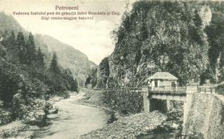 Petrozsény, Petrosani; Régi román-magyar határhíd / old border bridge between Romania and Hungary