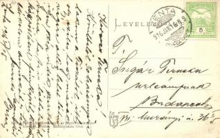 Zenta, Senta; Régi fahíd és új vashíd a Tiszába omlott híddal. Fekete Sándor / bridges, damaged brid...