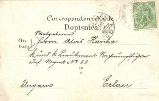 Bilek, Militärlager / military barracks. Gustav Schubert & Co. No. 1185. Art Nouveau, floral, li...