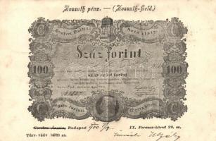 Kossuth pénz, Száz forint. Gersten A. kiadása / Kossuth-Geld / Hungarian banknote (fa)