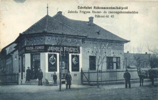 Budapest XVI. Rákosszentmihály, Jahoda (Jahrda) Frigyes fűszer és csemege üzlete és saját kiadása. Rákosi út 45.