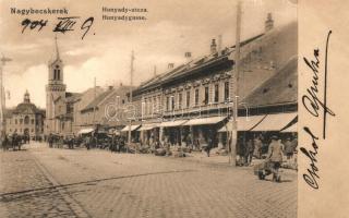 Nagybecskerek, Velky Beckerek, Zrenjanin; Hunyady utca, üzletek / street view, shops (r)