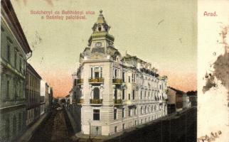 Arad, Széchenyi és Batthyány utca, Szántay palota / street view, palace (fl)