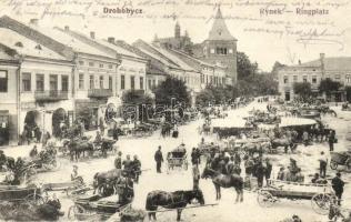 Drohobych, Drohobycz; Rynek / Ringplatz / market square with vendors (Rb)