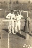 Kassa, Kosice; teniszezők a teniszpályán / tennis players, tennis court. Ritter Nándor photo (vágott / cut)