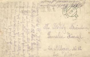 4 db régi osztrák-magyar katonai fotó képeslap, 3 az első világháborúból: tábori konyha, lövészárok ...