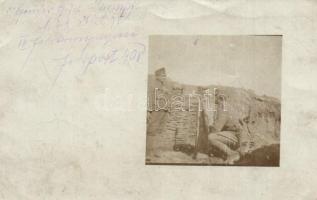 4 db régi osztrák-magyar katonai fotó képeslap, 3 az első világháborúból: tábori konyha, lövészárok ...