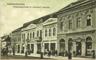 Székelyudvarhely, Odorheiu Secuiesc; Dohány-nagytőzsde, Budapest szálloda. Joerges A. kiadása / tobacco store, hotel (r)