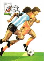 3 db az 1986-os Mexikói Labdarúgó Világbajnokságra kiadott képeslap / 3 postcards issued for the 1986 FIFA Football World Cup (TCV, So. Stpl.)