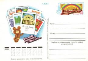 4 db modern olimpiai motívumlap (Seoul, Moszkva, München, Roma) / 4 modern Summer Olympics motive ca...