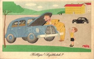 4 db modern humoros motívumlap / 4 modern Hungarian humorous motive cards