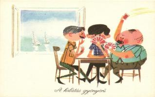 4 db modern humoros motívumlap / 4 modern Hungarian humorous motive cards