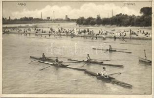 Arad, Strand, evezősök, fürdőzők / beach, rowers, bathing people. photo (EK)