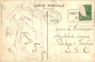 1938 Coupe du Monde. Labdarúgó világbajnokság reklámlapja, a hátoldalon aláírásokkal / FIFA World Cu...