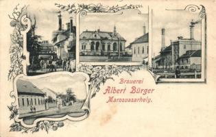 Marosvásárhely, Targu Mures; Albert Bürger sörfőzdéje / Brauerei / brewery. Art Nouveau, floral (kissé ázott / slightly wet)