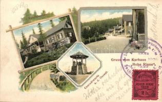 Szebenjuharos, Hohe Rinne, Paltinis; Turistaház, Conrad kilátó. A gyógyház pecsétjével. Jos. Drotleff / tourist house, lookout tower. With the stamp of the Kurhaus