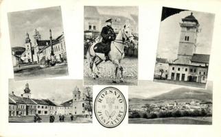 1938 Rozsnyó, Roznava; bevonulás, Horthy Miklós. Özv. Dr. Mariska Györgyné kiadása / entry of the Hungarian troops, multi-view postcard (EK)