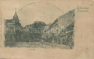 1899 Déva, Fő utca, Hirsch Testvérek üzlete. Weisz Károly kiadása / main street, shops (EK)