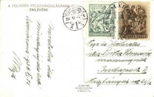 1938 Komárom, Komárno; bevonulás katonai zenekarral / entry of the Hungarian troops, military music ...