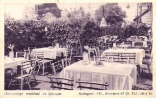 Budapest VII. Kerepesi út 24. Kormány vendéglő és étterem, kerthelyiség (EK)